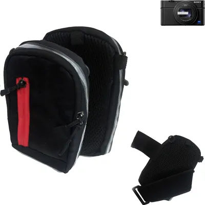 Produktbild von K-S-Trade Fototasche Kameratasche Gürteltasche Schutz Hülle kompatibel mit Sony Cyber-shot DSC-RX100 VII Case bag Stoßfest Holster schwarz 1x