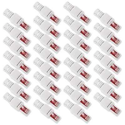 Produktbild von 30x Netzwerk Stecker RJ45 Cat6 Cat7 Cat5 LAN Kabel werkzeuglos Netzwerkstecker