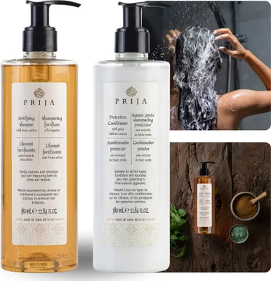 Produktbild von PRIJA Cosmetics Set: Regenerierendes Shampoo, schützende Haarspülung 2x380ml