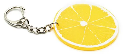 Produktbild von Zitronenscheibe Schlüsselanhänger Anhänger Zitrone Frucht Drink Obst Scheibe