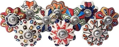 Produktbild von Famanu Vintage Handgemalte Keramische Möbelknöpfe - Set von 20 Knöpfen