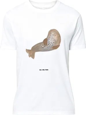 Produktbild von Mr. & Mrs. Panda Größe XL T-Shirt Robbe Lachen - Weiß - Geschenk, mit Spruch, Lustige Sprüche, Robben, Seehund, Ostsee, Tshirt, Strand, Shirt, Meerestier, Nordsee