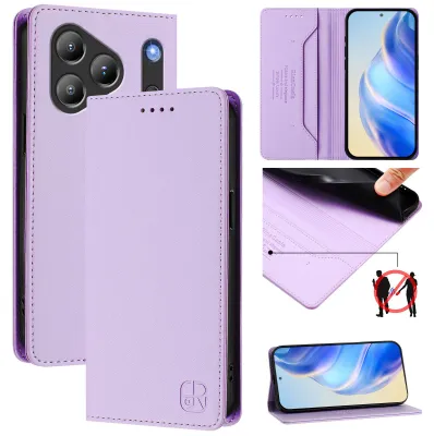 Obrázek produktu pro Kožené pouzdro pro Blackview Wave 7C, flipové pouzdro s přihrádkami na karty, peněženkou a stojánkem Fialový