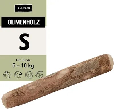 Produktbild von Kauspielzeug für Hunde – Olivenholz – Größe S, geeignet für Hunde bis 10 kg – natürliches Kauspielzeug