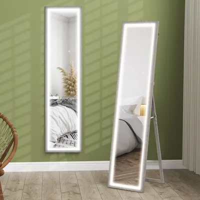 Produktbild von HOMCOM Ganzkörperspiegel 40 x 160 cm Standspiegel mit LED-Lichte, 3 Lichtfarben