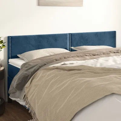 Produktbild von Kopfteile 2 Stk. Dunkelblau 100x5x78/88 cm Samt