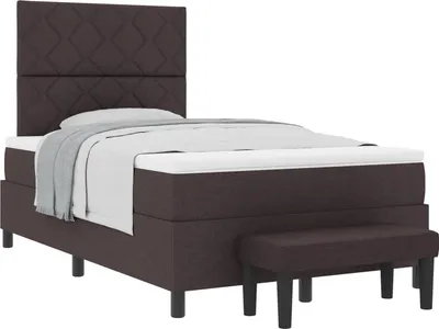 Obrázok produktu pre Posteľ s pružinovým rámom Tmavohnedá 120 x 190 cm látka