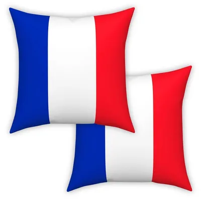 Immagine prodotto di Cuscino decorativo, motivo bandiera francese, velluto, 50x50 cm, set da 2