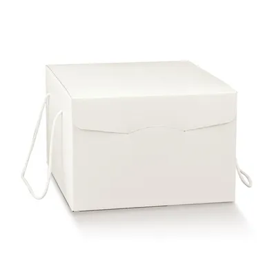 Produktbild von Luxus Geschenkbox aus Artpaper mit Kordel WEISS, Format 35,5x29x19,5cm, 30 St.