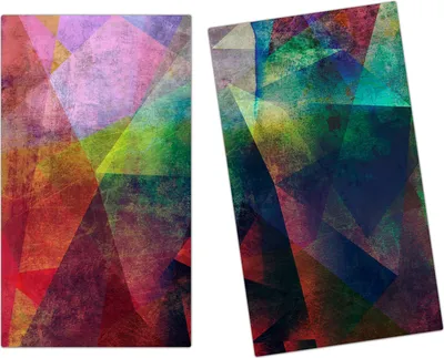 Produktbild von Spritzschutz Herdabdeckplatte Schneidebrett aus Glas Texturen bunt 2-Teilig (60x52cm)