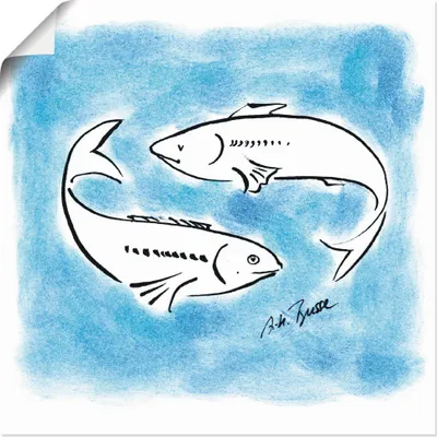 Produktbild von ARTland Poster Serie Sternzeichen Fische Größe: 40x40 cm