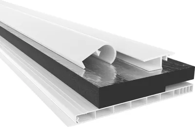 Produktbild von HEXIM PVC Rollladenkastendeckel Komplettset, Rollladenkastendeckel, Aufnahmeprofil & Rollladentraverse, Länge: 1000 - 2000mm, Breite: 120 - 320mm, Revisionsklappe Verschluss (140mm x 2 Meter)