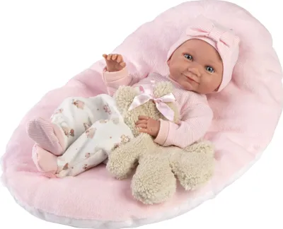Zdjęcie produktu dla Lalka bobas winylowa Nico 40 cm Llorens z poduszką różową