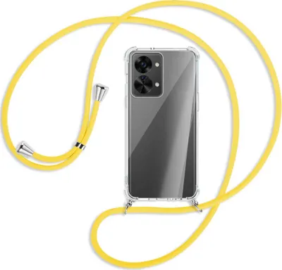 Produktbild von Handykette Backcover-Schutzhülle mit Band (Metall silberfarben) für OnePlus Nord 2T (CPH2399, 6.43'') - gelb