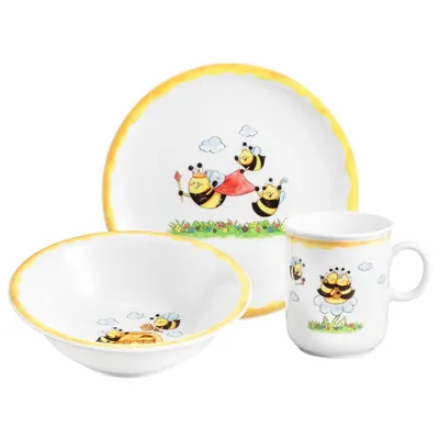 Image de Seltmann Weiden Set de vaisselle pour enfants 3 pièces Abeilles affairées