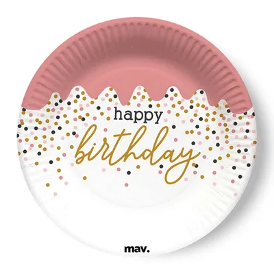Produktbild von Pappteller "HB Rose Confetti" | Ø18cm/8Stk.