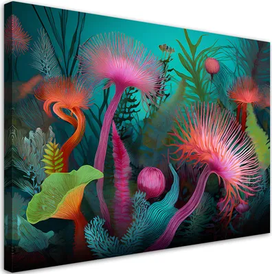Produktbild von Leinwandbild Bunt Korallenriff Natur 100x70 Feeby Bunt bild für die wand bereit zum aufhängen