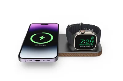 Produktbild von Cubenest 2v1 Bezdrátová magnetická nabíječka K200 - Šedá kompatibilní s Magsafe
