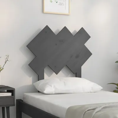 Produktbild von vidaXL Kopfteil Grau 72,5x3x81 cm Massivholz Kiefer - Kopfteil - Kopfteile - Bettkopfteil - Holzkopfteil