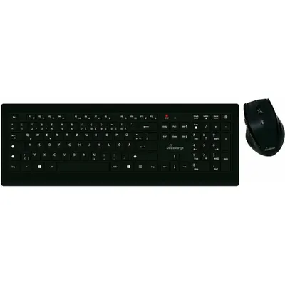 Produktbild von MediaRange MROS104, Volle Größe (100%), Kabellos, RF Wireless, QWERTZ, Schwarz, Maus enthalten