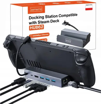 Immagine prodotto di Docking station - Steam Deck Dock Rog Ally Dex - 6W1 - USB-C-Hub HDMI - 4k Ethernet
