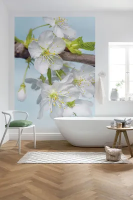 Produktbild von Komar Vlies Fototapete "Blossom", weiss / blau, 184 x 248 cm