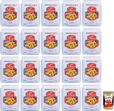 Produktbild von 20x Russo Canneroni N°107 Hartweizengrieß Pasta,100% Italienischer Weizen,500g-Packung + Italian Gourmet Polpa di Pomodoro 400g Dose
