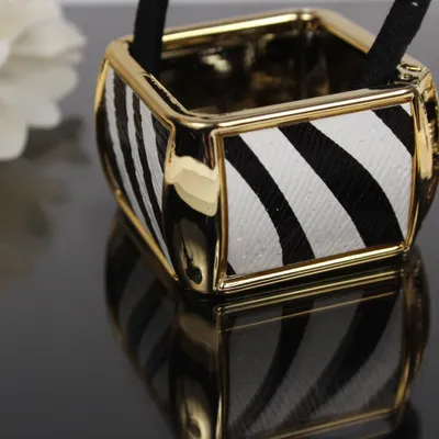 Produktbild von Quadratischer Haarring mit Zebra-Look