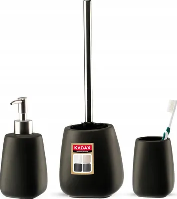 Image de Ensemble pour salle de bain - Ensemble d'accessoires de salle de bain - 3 pièces - Noir