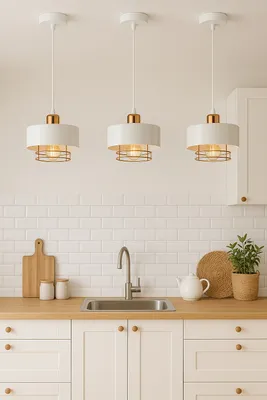 Produktbild von LUXOLAR - Pendelleuchte Weiß E27 60 W - Hängelampe für Wohnzimmer, Küchen - Loft Design