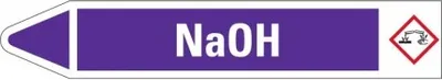 Produktbild von Dreifke® Aufkleber I RKZ-Etikett NaOH, links, violett/weiß, für Ø 15-25mm, 96...