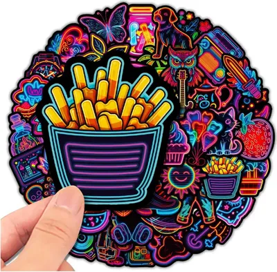 Obrázek produktu pro Sada neonových graffiti samolepek s 50 barevnými samolepkami pro děti k vlastnímu tvoření