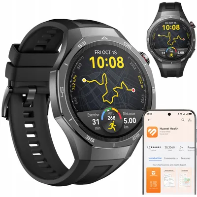 Produktbild von Huawei Watch GT 5 Pro 46 mm Schwarz-Titan, Saphir, GPS, 14 Tage Akkulaufzeit