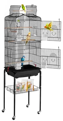 Produktbild von VEVOR Vogelkäfig, 45,7x35,5x151cm, Vogelvoliere mit offener Oberseite & Ständer,