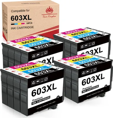 Produktbild von 16er-Pack Epson 603 Druckerpatronen Kompatibel für 603 XL für Expression Home XP-3100 XP-4105 XP-2100 XP-4155 Workforce WF-2830 WF-2810 WF-2850