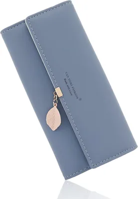 Produktbild von Damen Geldbörse Lang aus Kunstleder Portemonnaie mit Handyfach Kartenfächern Münzfach Reißverschluss Druckknopf Großes Wallet Elegant