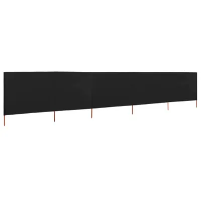 Zdjęcie produktu dla vidaXL 5-częściowy parawan z tkaniny 600 x 80 cm czarny