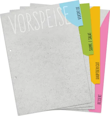 Image de PRICARO Répertoire pour classeurs "Concrete", A4, 4 pièces
