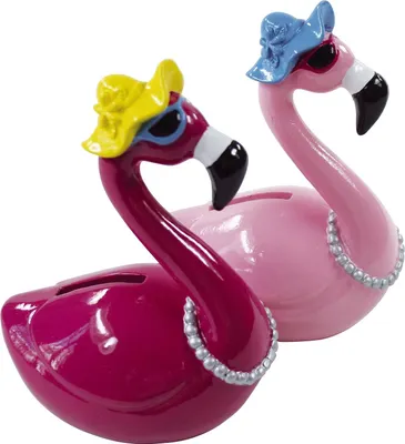 Productafbeelding van 41713 Spaarvarken Flamingo, keramiek, assortiment