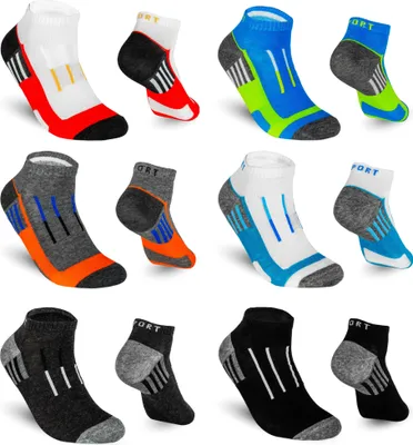 Produktbild von TEXEMP Sneaker Socken Herren & Damen 6 - 18 Paar Mehrfarbig Baumwolle Kurz | B11 - 43-46 - 6er Pack