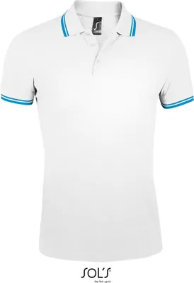 Immagine prodotto di SOLs 00577 | Polo da uomo Pasadena - Colore: Bianco/Acqua - Taglia: L