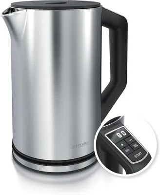 Produktbild von Edelstahl-Wasserkocher mit Temperatureinstellung 40–100°C, 1,5 L, 2200 W, Doppelwand, Warmhaltefunktion, BPA-frei, GS-, leise, präzise
