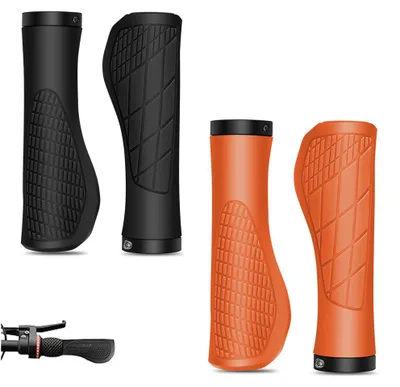 Image de Poignées de vélo - 1 paire - Poignées ergonomiques pour guidon - Poignées en caoutchouc antidérapantes - Poignées de vélo confortables - Universelles - Pour vélo et vélo électrique