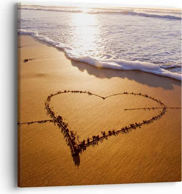 Produktbild von Bild auf Leinwand - Leinwandbild - Sommer Meer Sand Strand - 40x40cm - Wand Bild - Wanddeko - Leinwanddruck - Bilder - Kunstdruck - Wanddekoration - Leinwand bilder - Wandkunst - AC40x40-3163