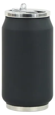 Isolierflasche Edelstahl 280 ml schwarz 13 cm Schraubdeckel