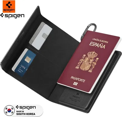 Produktbild von Spigen Reisepasshülle RFID Blockiertechnik Passport Holder Ausweishülle Tasche