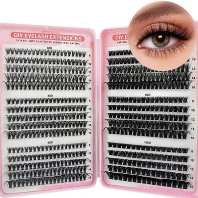 Produktbild von Wimpern Extensions 580 Stück DIY Set 30-100D 8-16mm Mix Künstliche Wimpern für Wimpernverlängerung