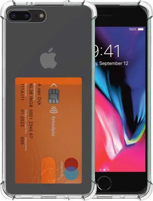 Produktbild von Smartphonica Telefoonhoesje Geschikt voor iPhone 7/8  Plus met Pasjeshouder Doorzichtig Siliconen - Transparant TPU Shockproof  Backcover Case with Card Slot