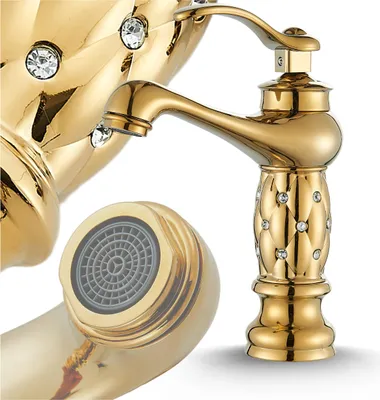 Produktbild von Waschbeck armatur, Wasserhahn Bad Aristo, Golden, Hochdruck, mit Regulierung von Wasserfluss und Wassertemperatur