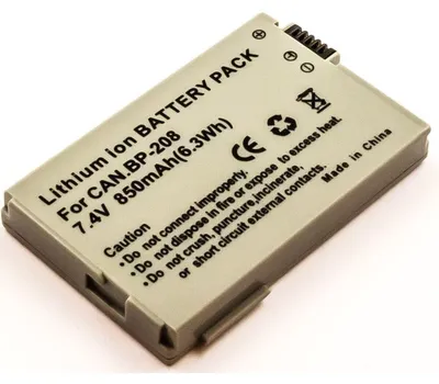 Produktbild von Akku für Canon Optura S1 Li-Ion 7,4 Volt 750 mAh schwarz.